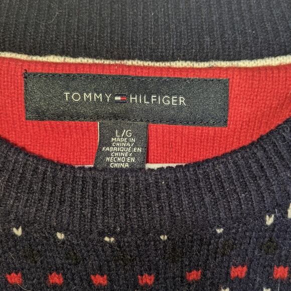 Tommy Hilfiger Fair Isle Lambswool Sweater Ski Snowflake Men's Size Large - Picture 5 of 8